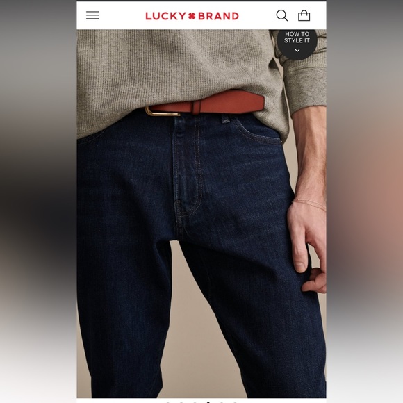 Lucky brand athletic straight jeans 410 36 X 30 dark blue - Picture 4 of 11